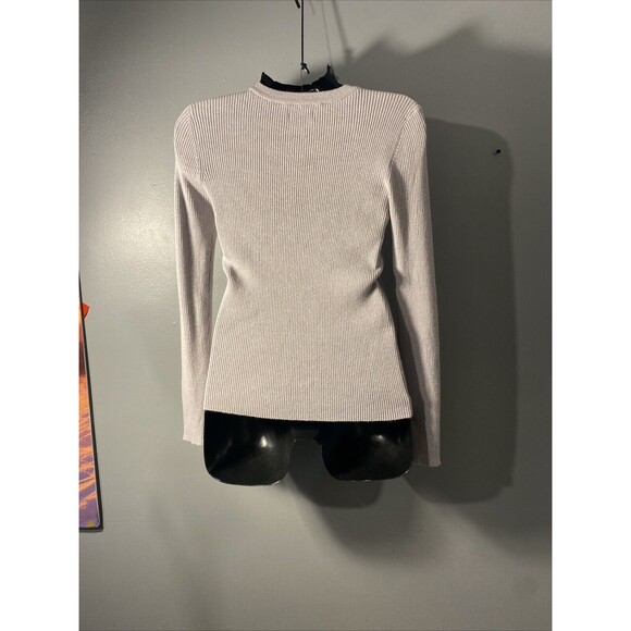 Nine West Woman’s‎ Ribbed Sweater Size L Sparkly Thread Gray - Picture 3 of 5
